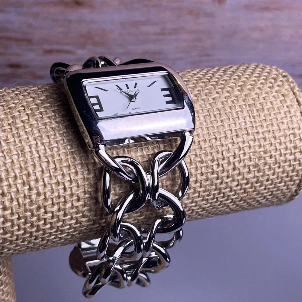 Rumors Silver Metallic Chain Watch